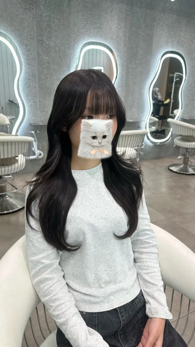 ロング くびれヘア ハイレイヤー ヨシンモリ レイヤーカット カット ヘアカラー トリートメント ヘアセット 韓国レイヤー　韓国 ボブ 👑二響のヘアスタイル