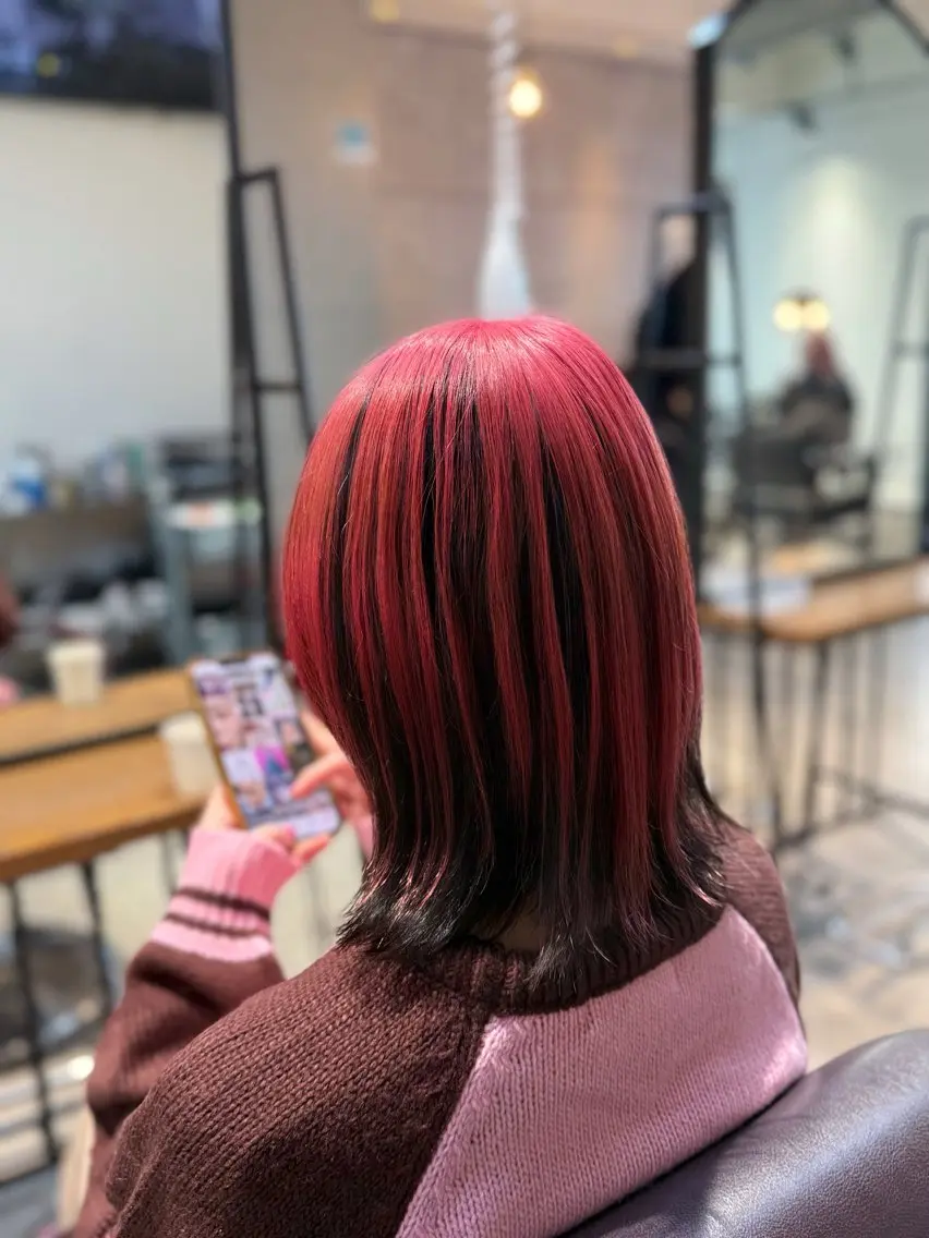 ミディアム カラー ヘアカラー トリートメント ヘアセット 🎀ハイトーン・艶 カラー HANA🎀のヘアスタイル