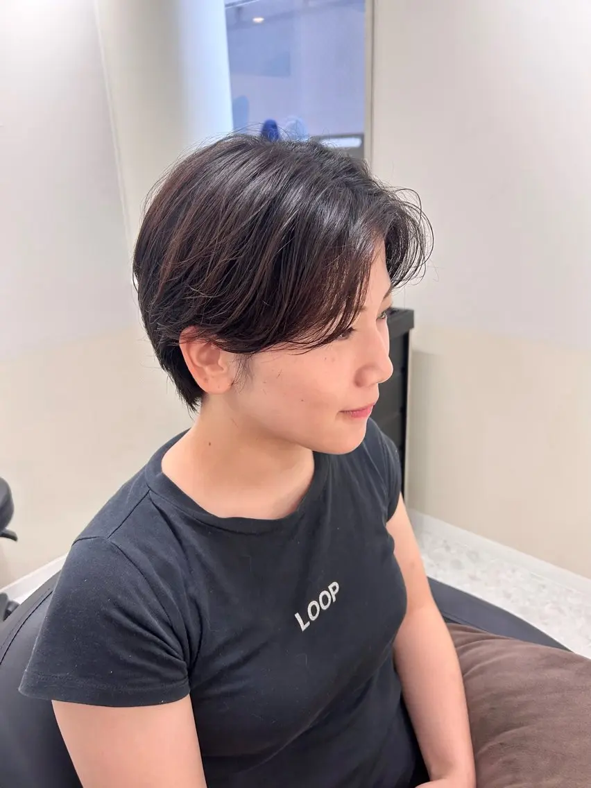 ショート パーマ ハンサムショート ショートヘア カット トリートメント 🩰ニシムラヒカリ 半個室salon♡*のヘアスタイル