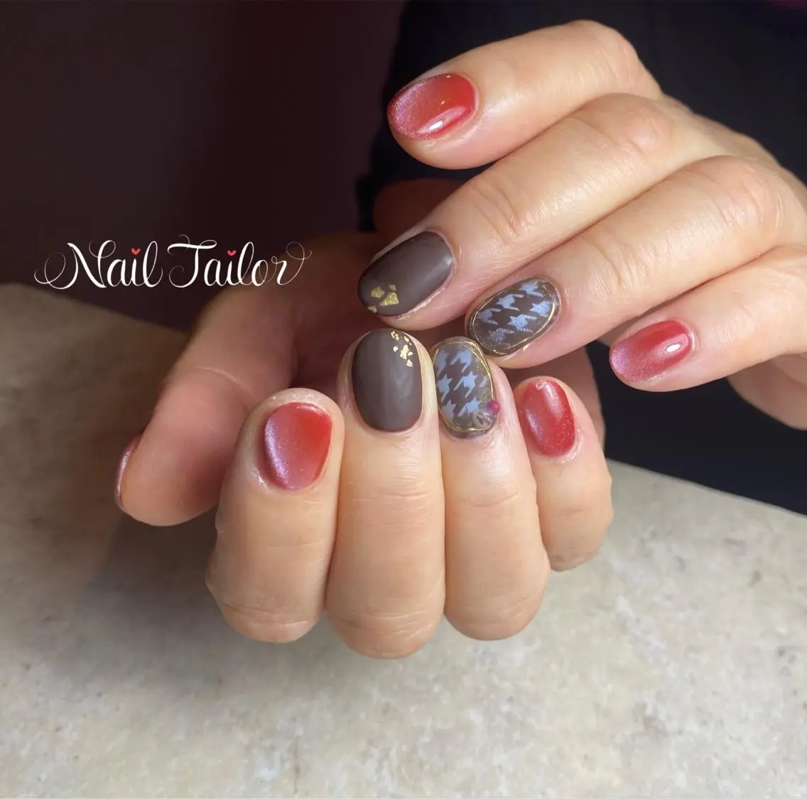 ネイル 長さ出し マグネットネイル ワンカラーネイル バレンタイン ワンホンネイル NailTailor ネイルテイラーのネイルデザイン