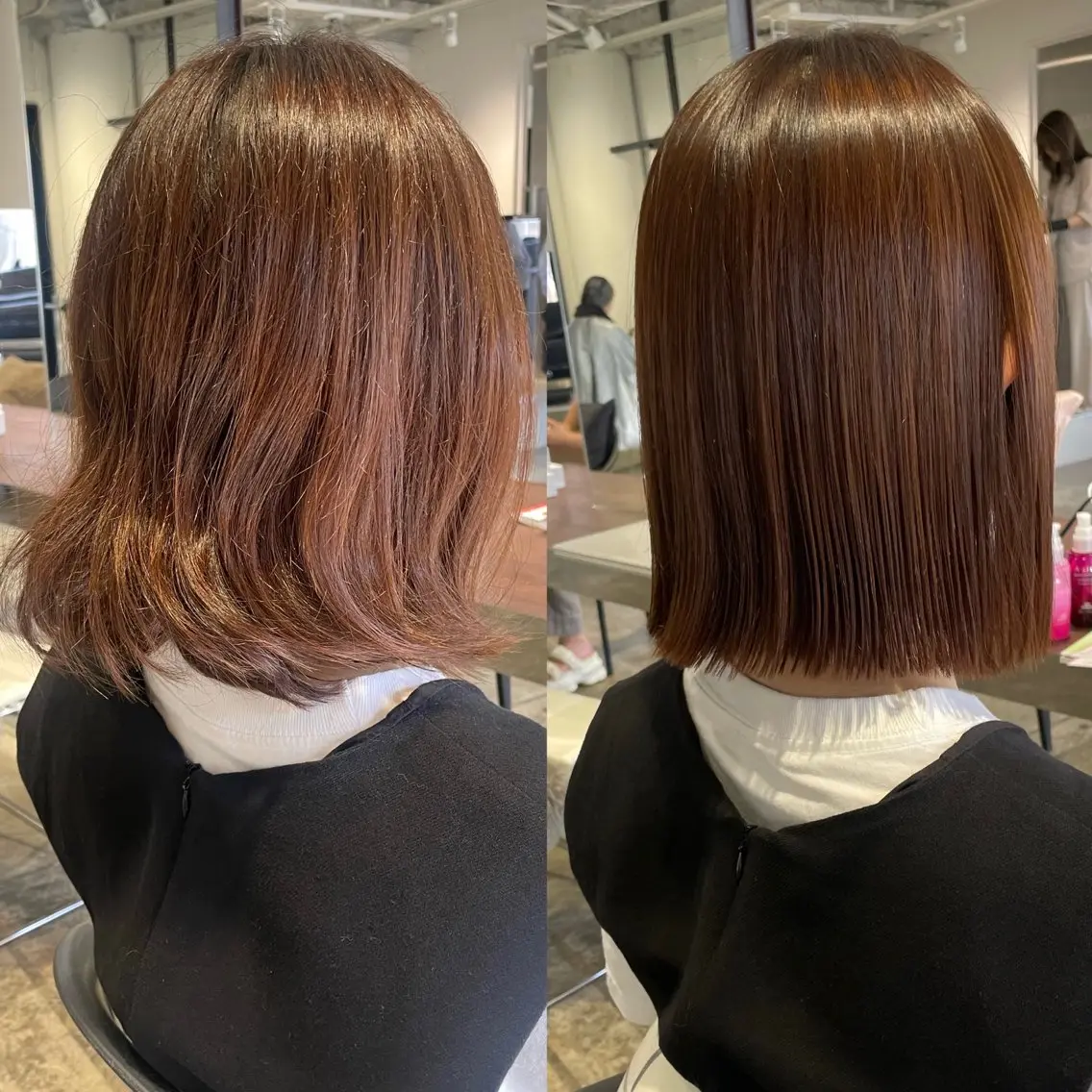 ショート ボブ 髪質改善 外ハネヘア 酸性ストレート 大迫 江梨のヘアスタイル