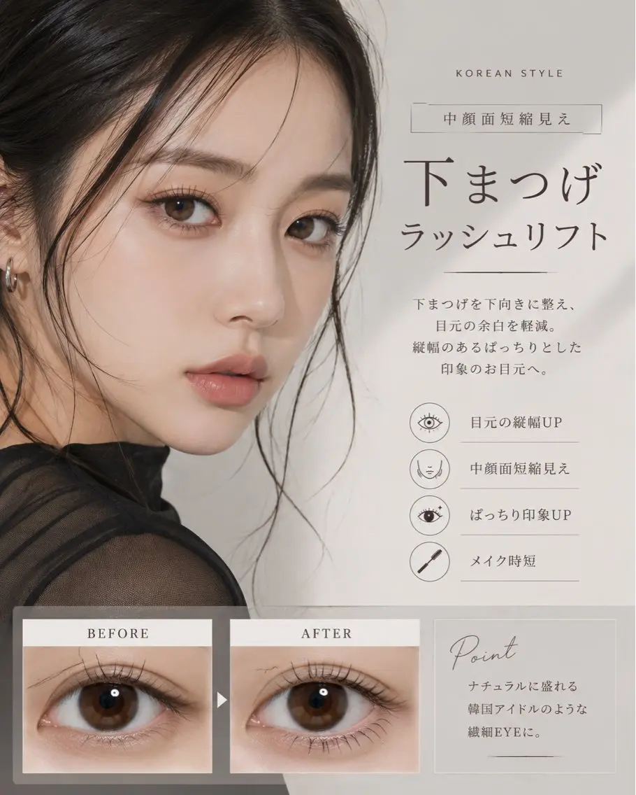 【下まつげ単品!ラッシュリフト】マスカラが塗りやすくなり、メイクも時短に◎下まつげを整えてバランスの良いお目元へ🤍の写真