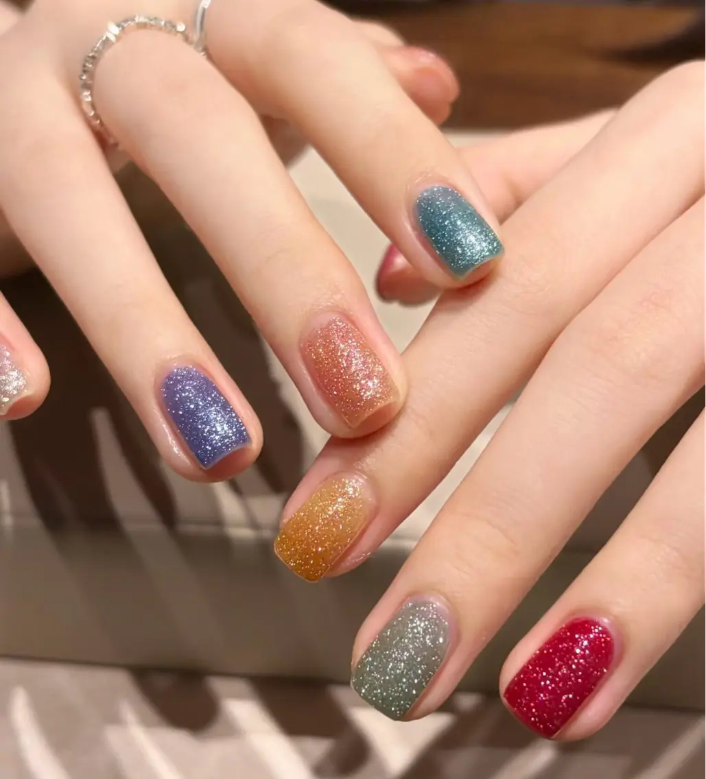 ネイル オーロラネイル 長さ出し フラッシュネイル フラワーネイル ホログラムネイル ハンドネイル 🎀 Ruruのネイルデザイン