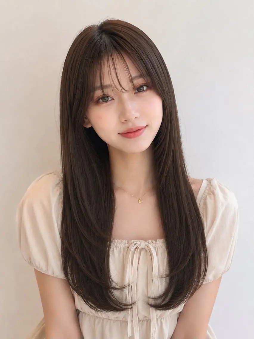 ロング カラー 透明感カラー レイヤーカット カット ヘアカラー トリートメント 新宿/モテ🤍 トレンドヘア/ワカナのヘアスタイル