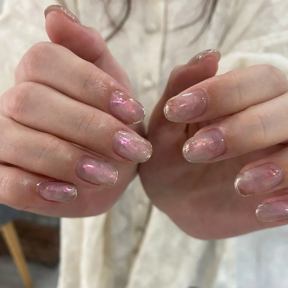 ネイル 大理石ネイル(マーブル) シルバー mahiro| shibuyaのネイルデザイン