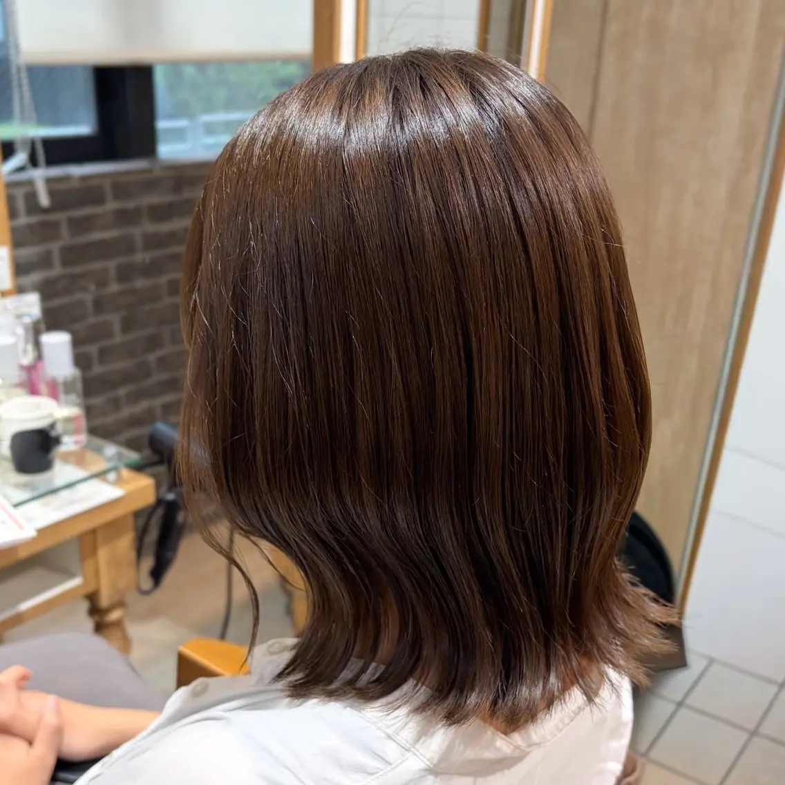 ミディアム カラー ベージュカラー オリーブベージュ カット ヘアカラー トリートメント 🦩 Rui 🦩のヘアスタイル