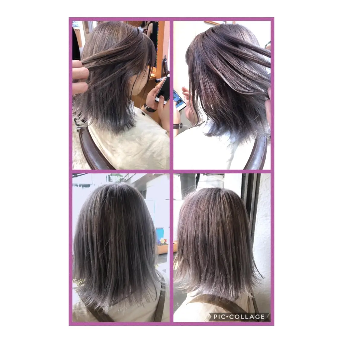 セミロング カラー ハイトーンカラー ラベンダーカラー 100%髪質改善特化 TRUNSのヘアスタイル