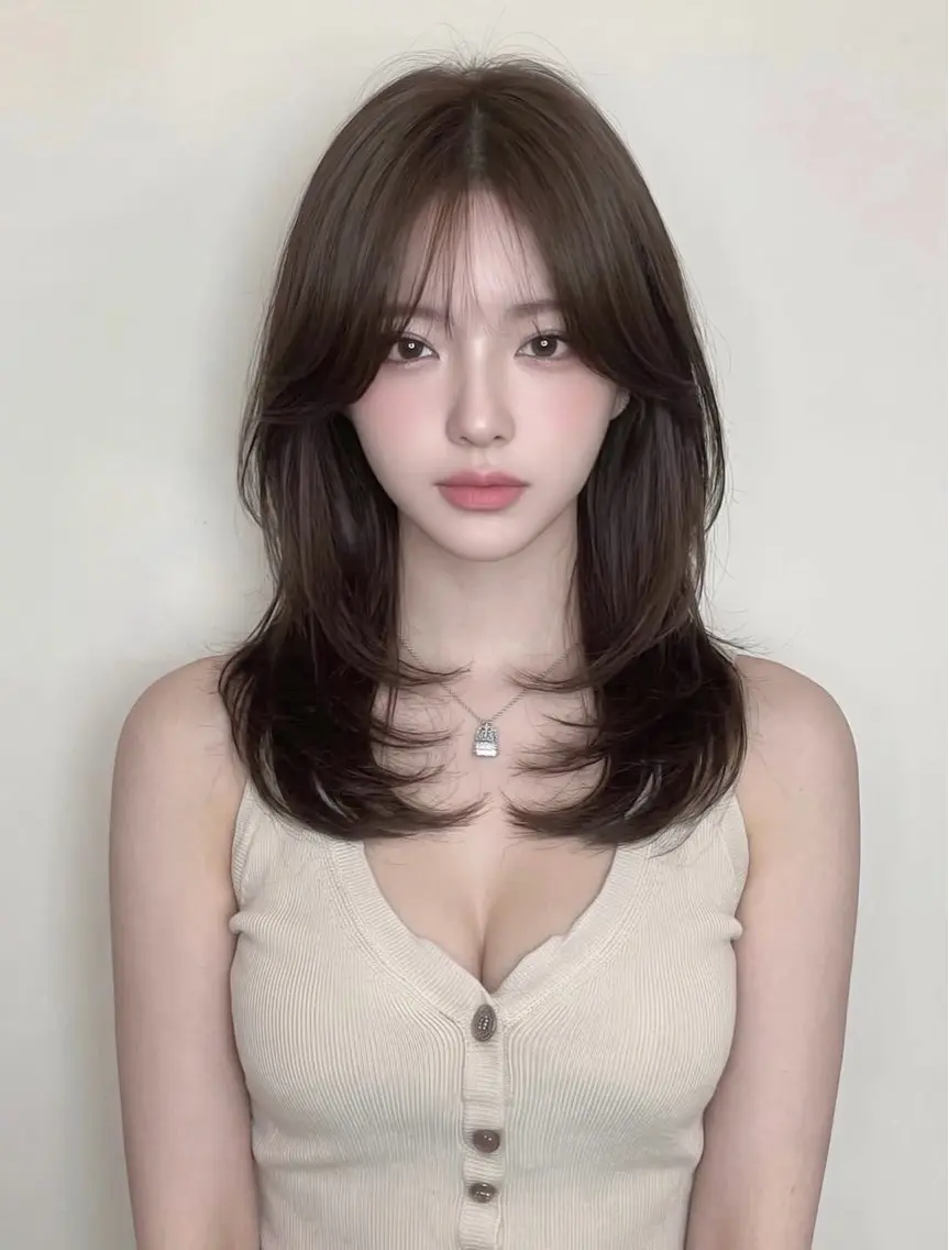 ミディアム レイヤーカット カット レイヤー×大人可愛い ベージュHARUNAのヘアスタイル