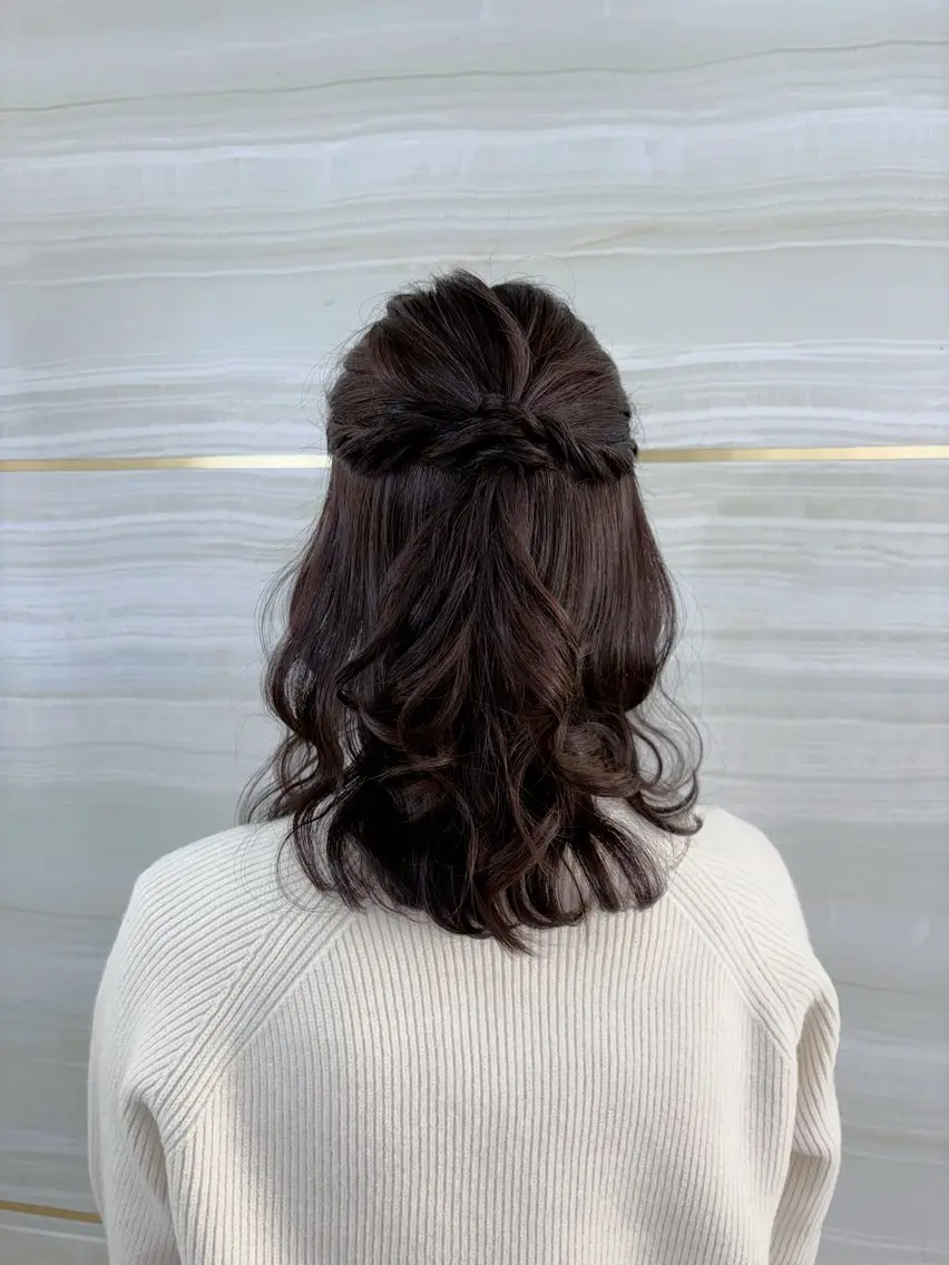【大事なご用事の前に】ヘアセット♡.*゜アップスタイル🐰🍓ハーフアップ🐝🍯編みおろし🍏💚 ̖́-の写真