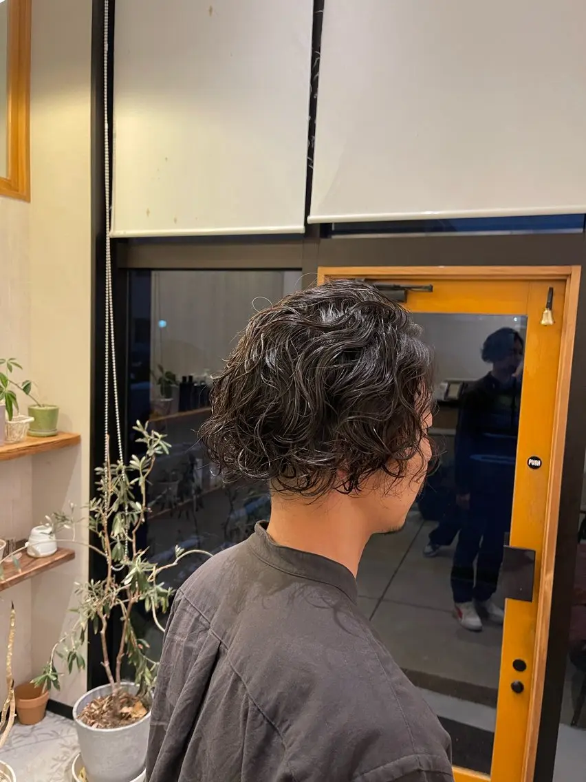 ショート パーマ メンズ カット パーマ 佐藤 海璃のヘアスタイル