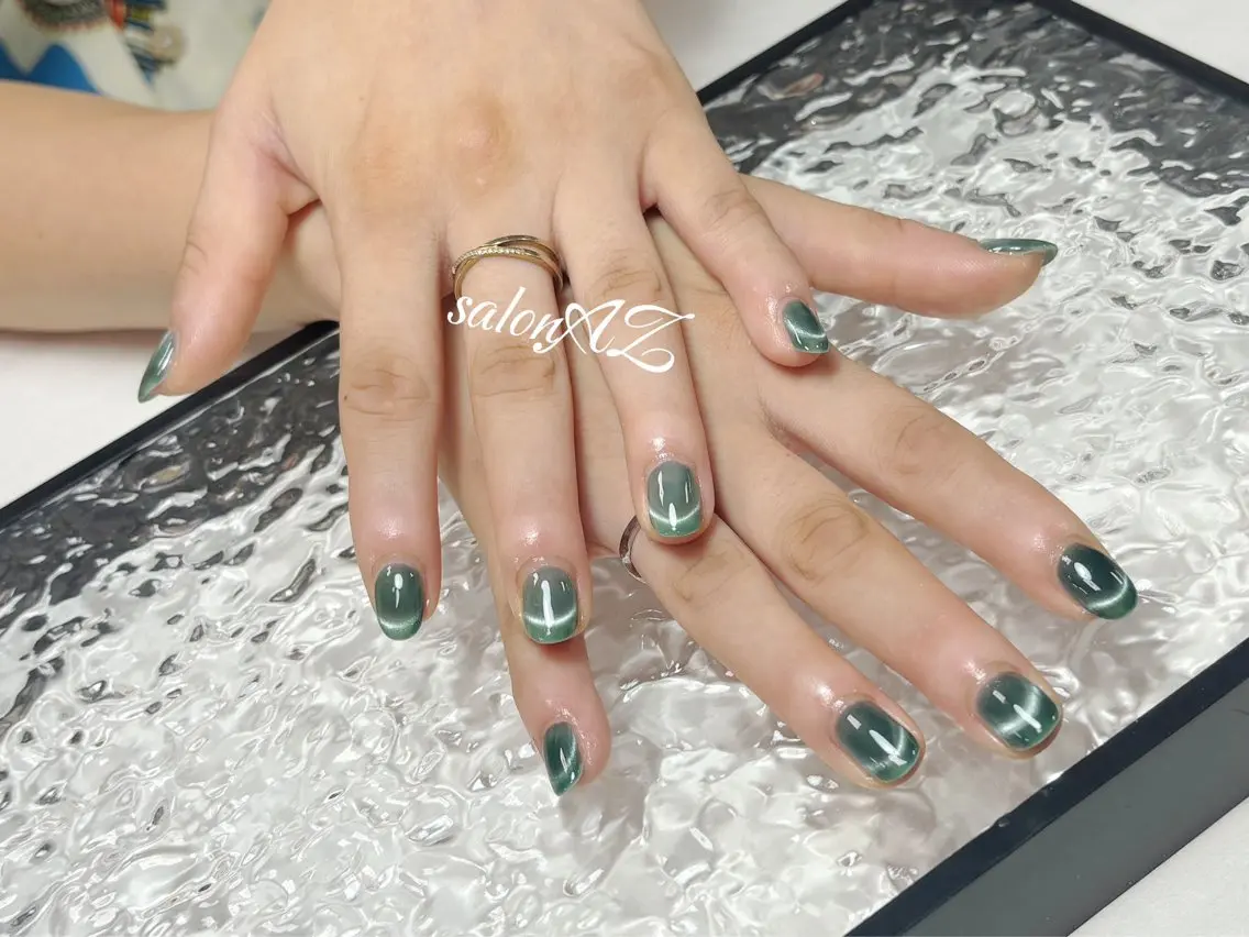 ネイル フレンチネイル マグネットネイル マグネットフレンチ salon AZのネイルデザイン