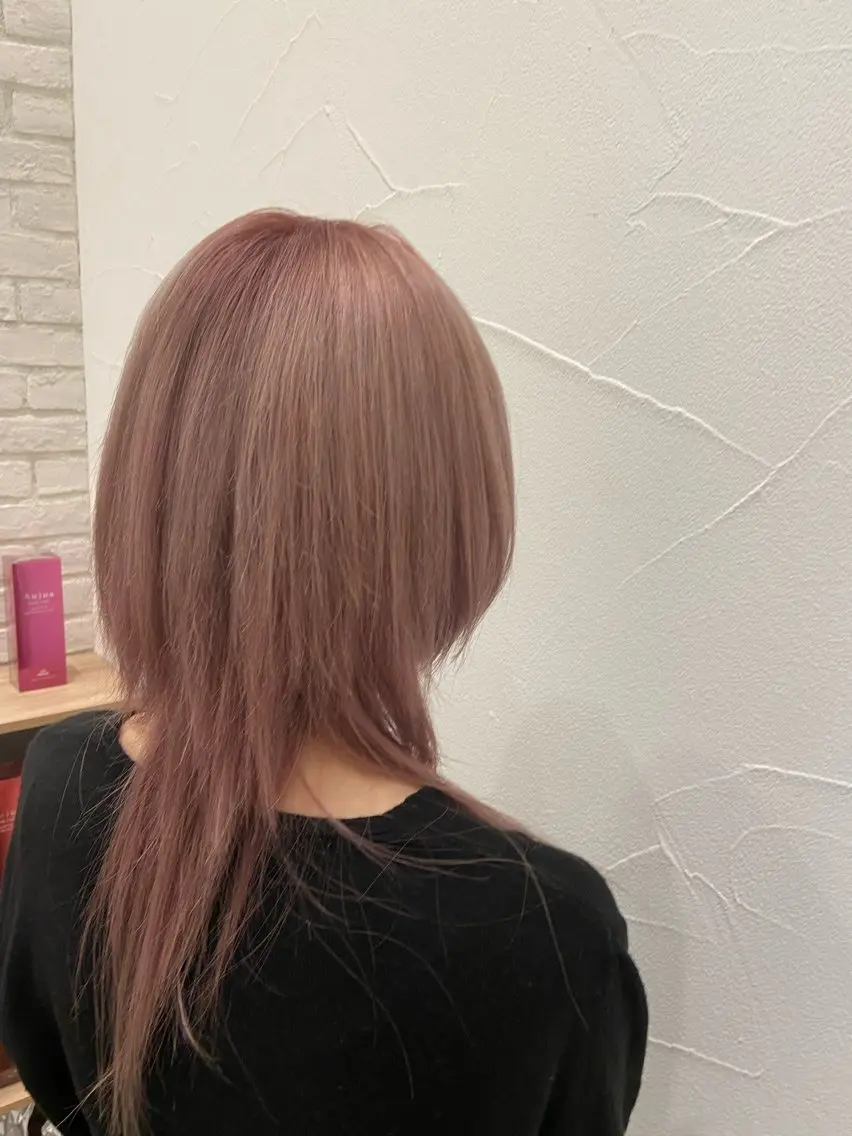 ロング カラー ブリーチ ピンクカラー ヘアカラー 🌙Ash中目黒 坪内沙月🌙のヘアスタイル