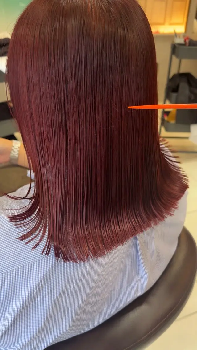 セミロング カラー ブリーチ ブリーチなしカラー ピンクカラー バイオレットカラー カット ヘアカラー トリートメント beaute錦糸町 🦖⋆͛yuka💚のヘアスタイル
