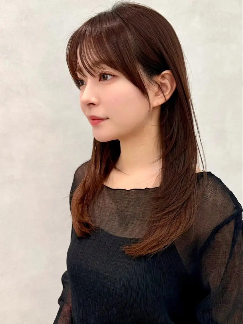 ロング カラー ヘアアレンジ 顔周りカット 韓国風ヘア レイヤーカット 小顔カット カット ヘアカラー ✨レイヤー/ 透明感カラー✨冨永剛のヘアスタイル