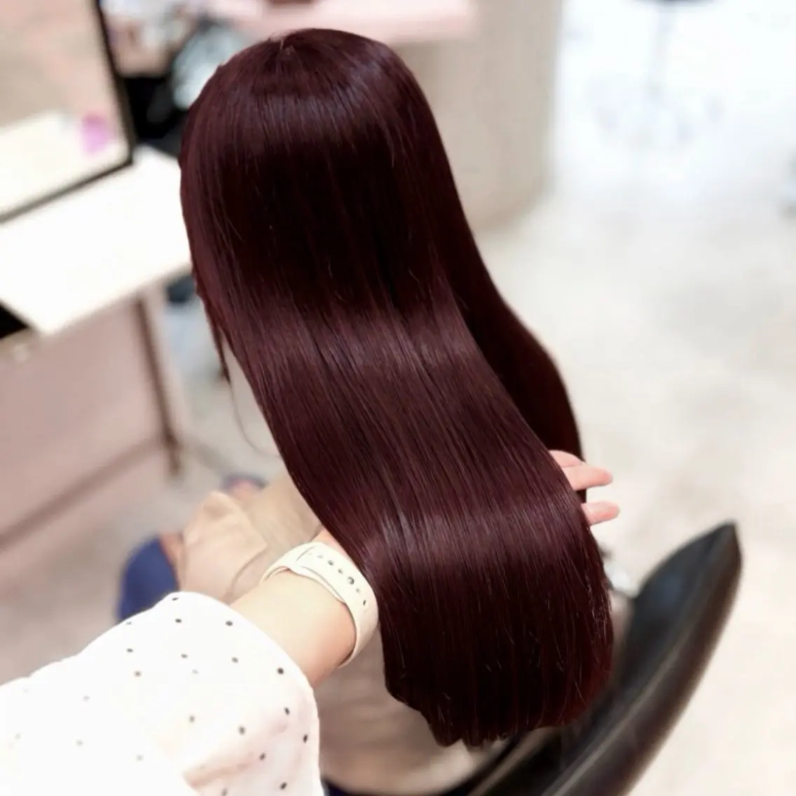 ロング カラー レッドカラー ヘアカラー 透明感/艶カラー 💘Hanaのヘアスタイル