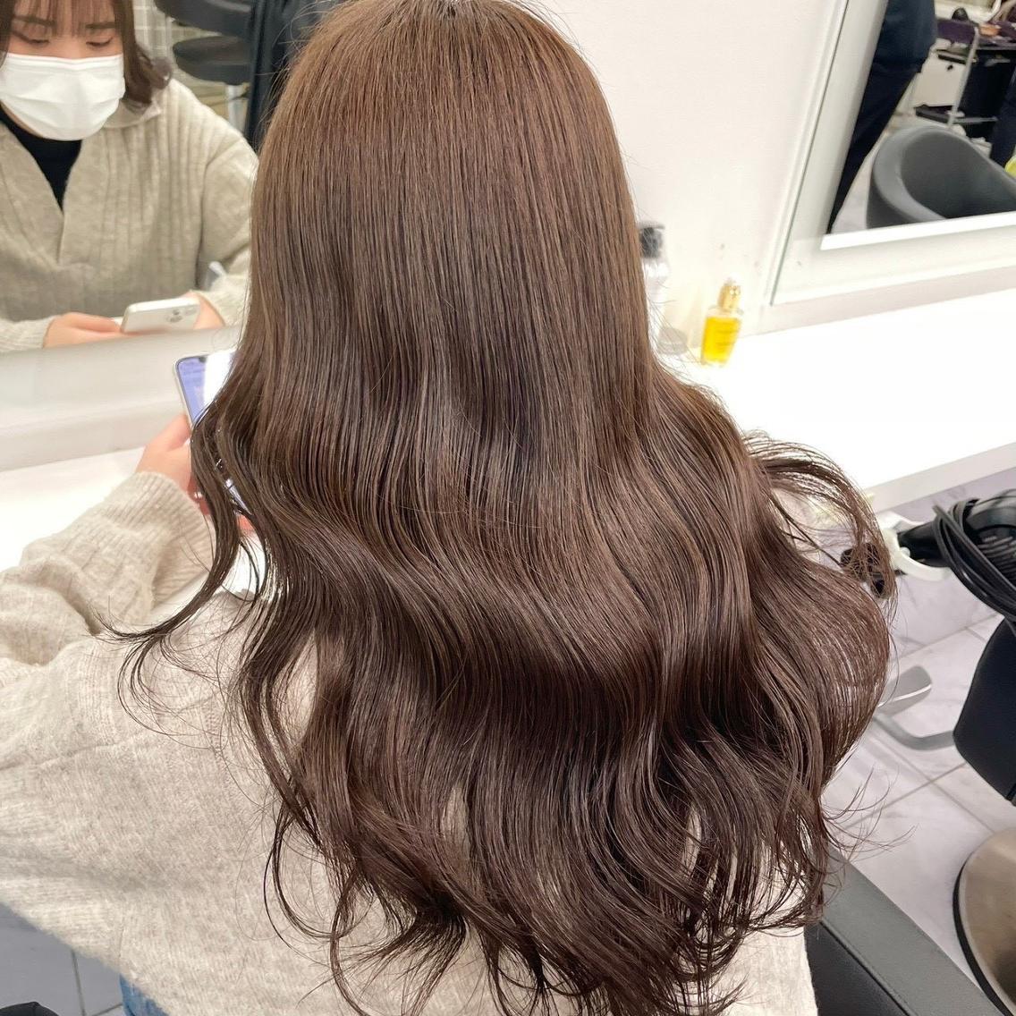 カラー 中×韓mix🥀秋色 ワンホンヘア🤍のヘアスタイル