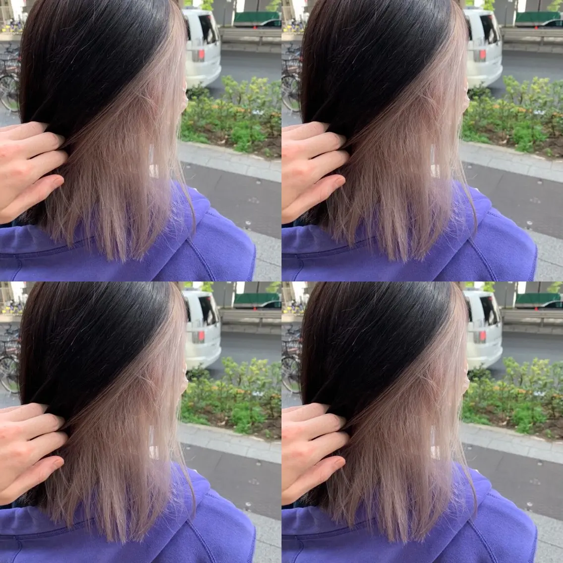 ケアブリーチ＋カラー＋Aujua2stepトリートメント＋超音波アイロン【インナーカラー】【イヤリング】の写真