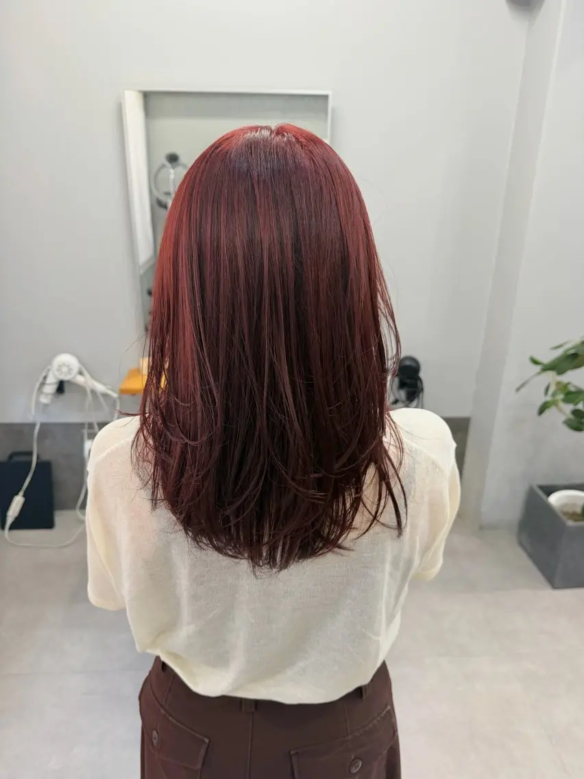 ミディアム カット ヘアカラー TAKI/暖色カラー 🍪/レイヤーカットのヘアスタイル