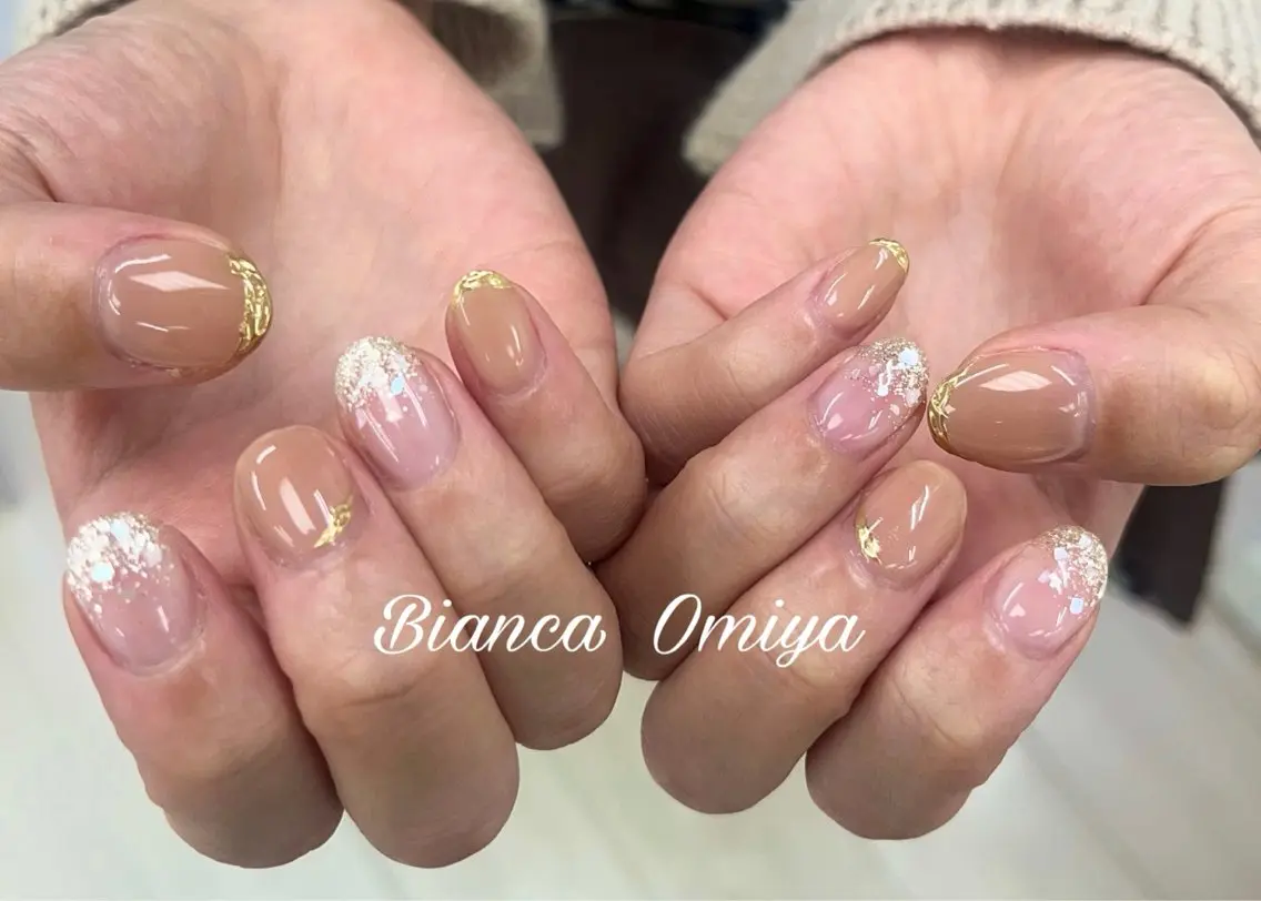 ネイル フラッシュネイル フレンチネイル ジェルネイル グラデーション マグネットネイル ハンドネイル Bianca大宮 入江のネイルデザイン
