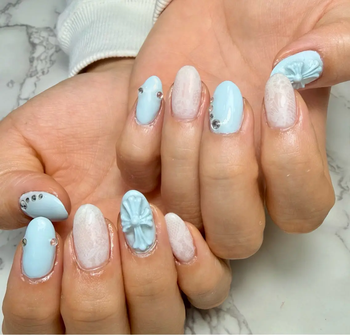 ネイル アートネイル チークネイル フラッシュネイル フラッシュマグ フレンチネイル Mai’s nailのネイルデザイン