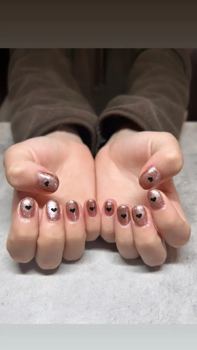 ネイル ハート ハンドネイル Prettiest nailのネイルデザイン