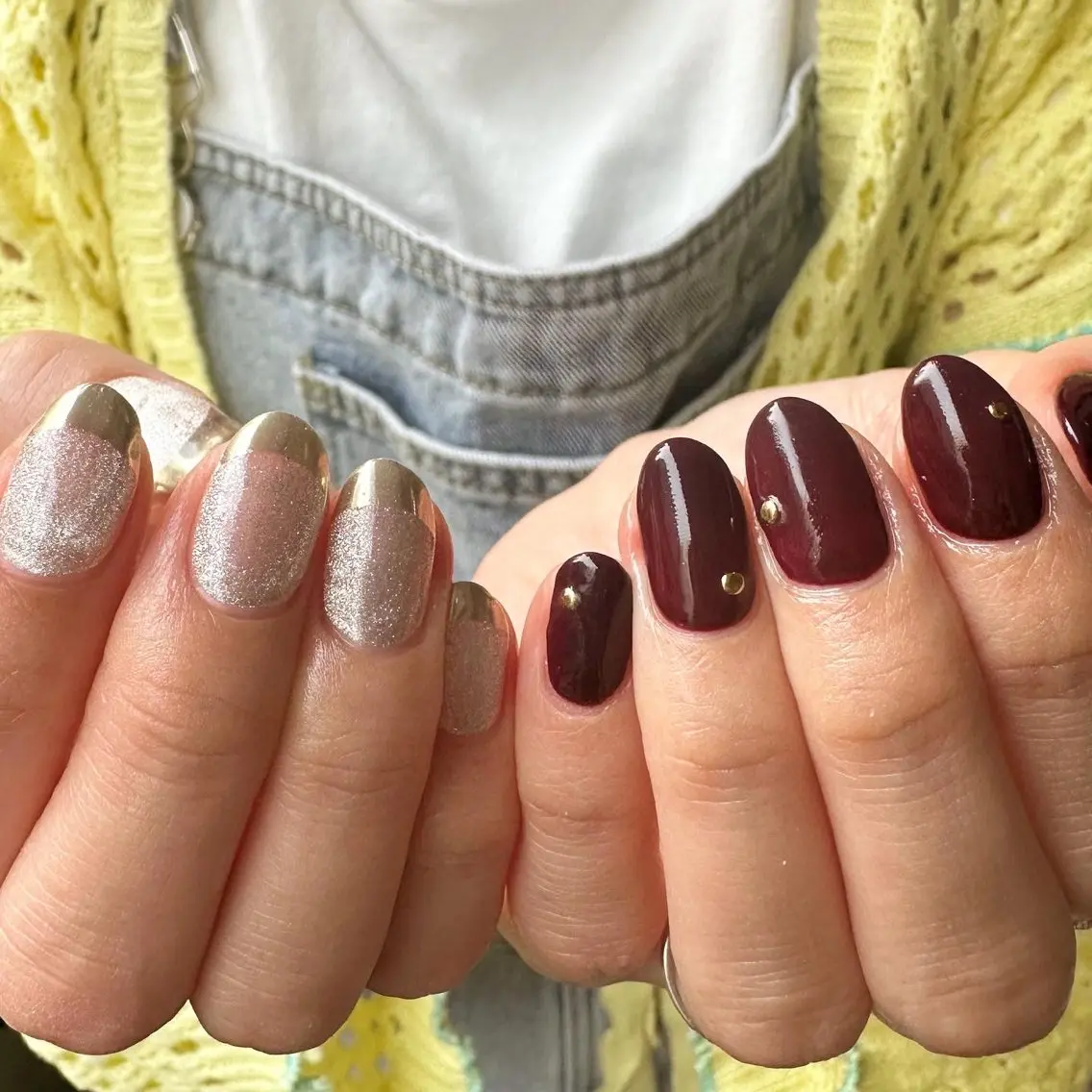 ネイル ボルドー クリアネイル フレンチネイル 氷ネイル・うるうるネイル キラキラネイル 🪞KAPE NAIL 🪞のネイルデザイン