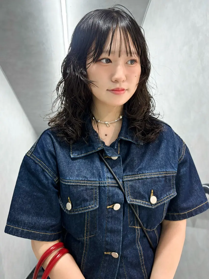 セミロング パーマ セミロングパーマ レイヤーカット カット パーマ Kureha/ネイル トレンドヘアのネイルデザイン