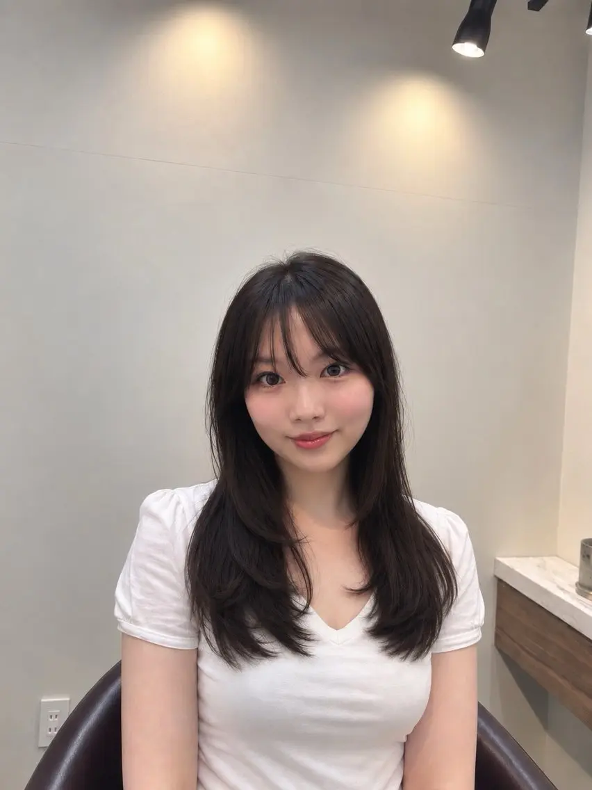 セミロング カット ヘアカラー 桑村 菜々のヘアスタイル