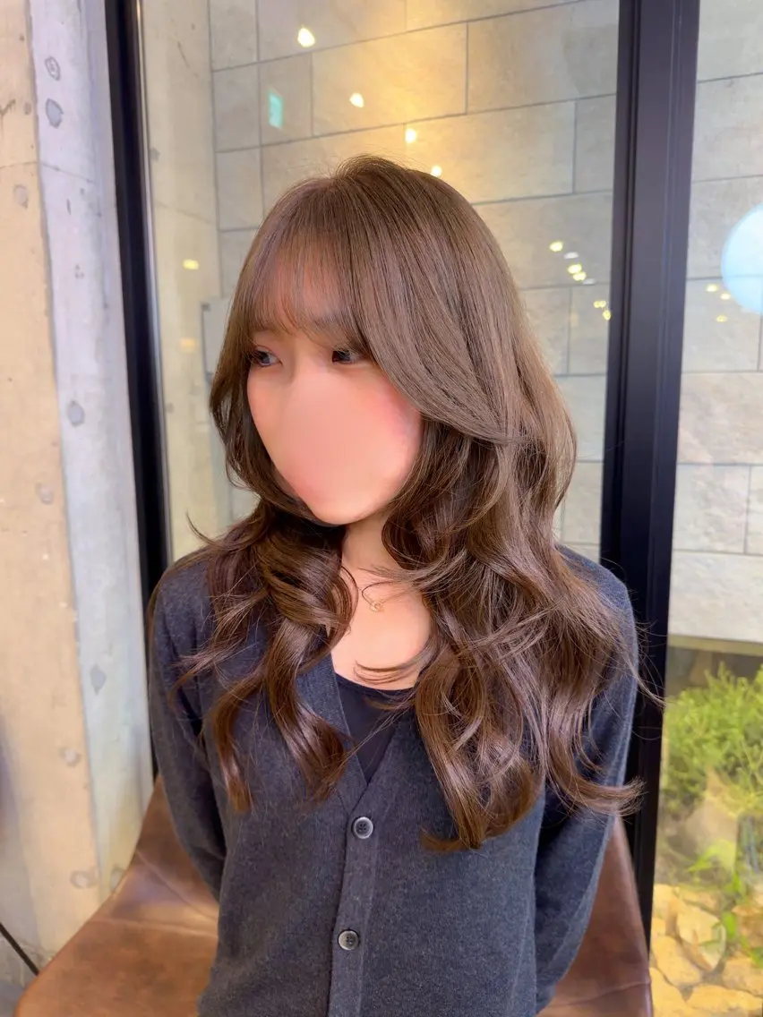 ロング カラー ベージュカラー オリーブベージュ カット ヘアカラー 🤍レイヤー/透明感 /haruka🤍のヘアスタイル