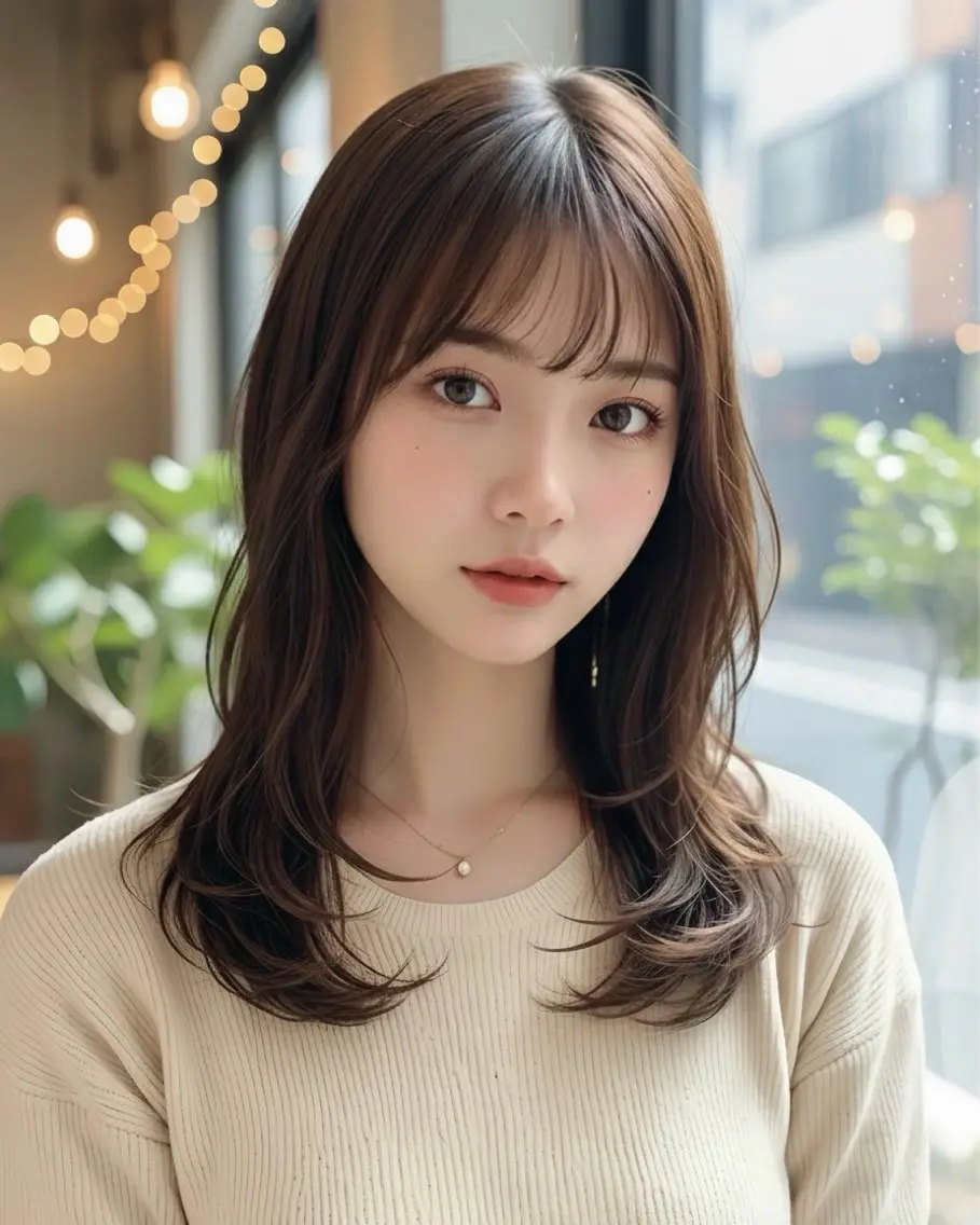 ミディアム レイヤーカット 野呂 海吏のヘアスタイル