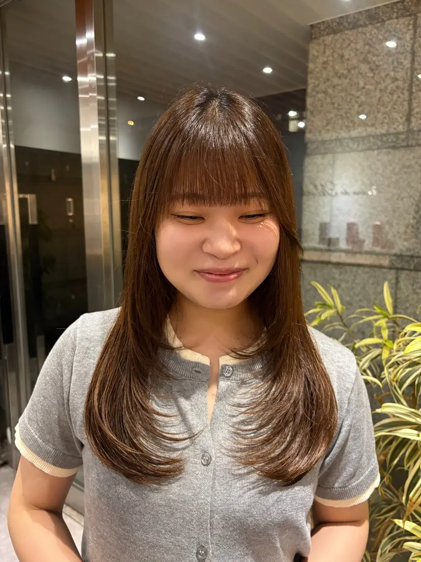 ロング カット ヘアカラー 🌿美髪矯正/ 透明感カラー/ルキのヘアスタイル
