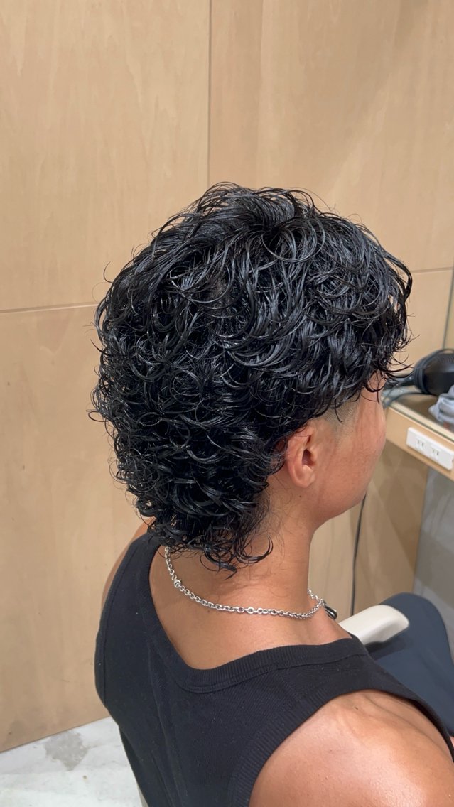 パーマ メンズ フェードカット メンズパーマ マレットヘア カット パーマ 🐲ツイスパ🐲 フェード/龍のヘアスタイル