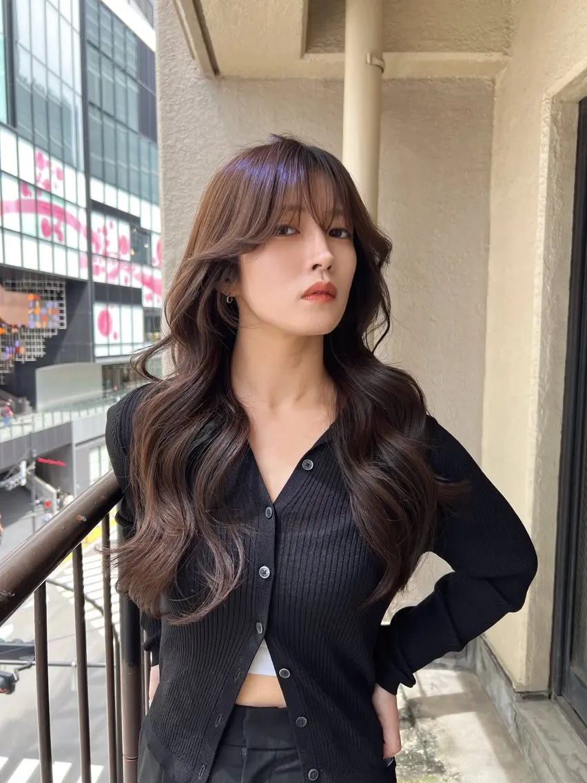 ロング カラー レイヤー/顔周り 韓国ヘア森田和貴のヘアスタイル