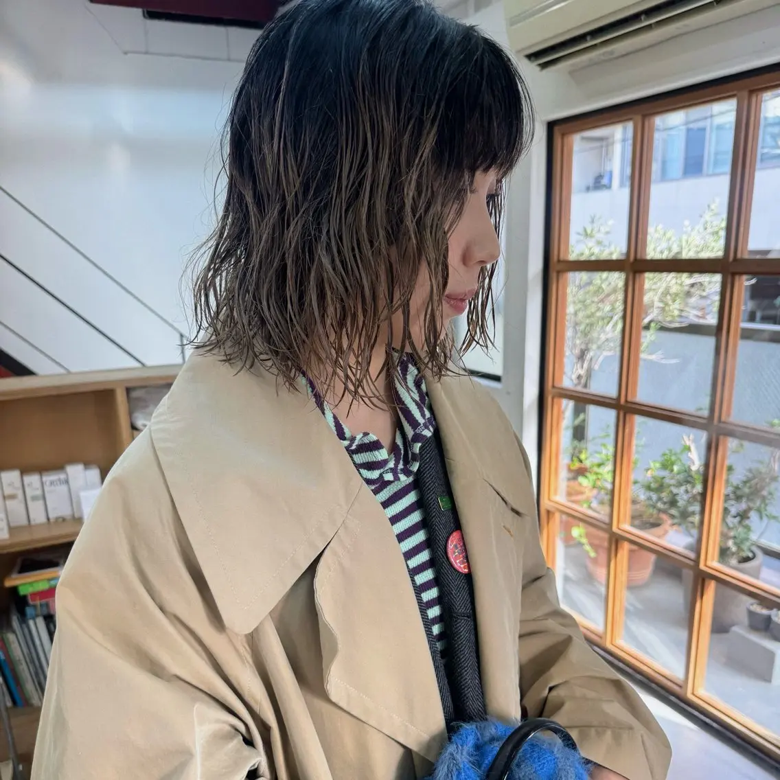 ミディアム パーマ ヘアアレンジ ミディアムパーマ くせ毛 ニュアンスパーマ カット パーマ トリートメント ニュアンスヘア🌔 nanakoのヘアスタイル