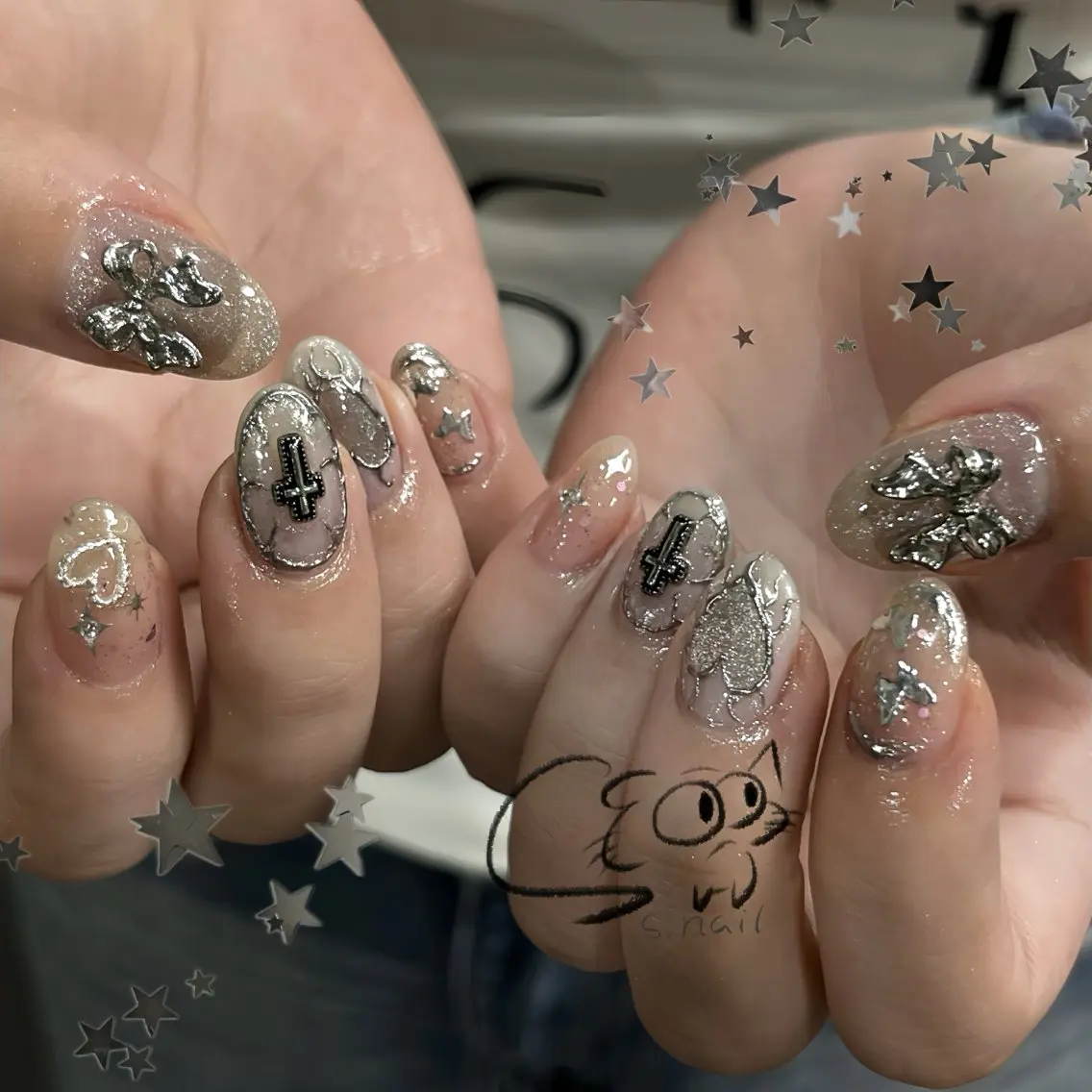 ネイル チークネイル フレンチネイル グラデーション マグネットネイル ワンカラーネイル S.nail _のネイルデザイン