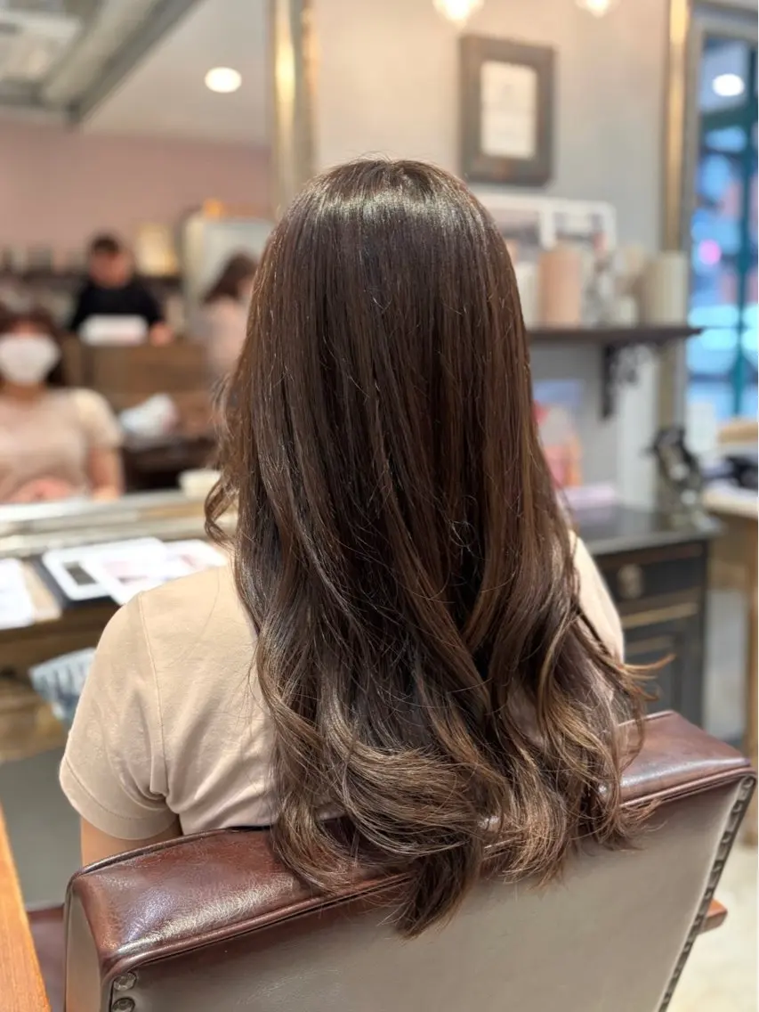 ロング カラー カット ヘアカラー 🌱なゆみ🌱透明感 /ナチュラル/高宮のヘアスタイル