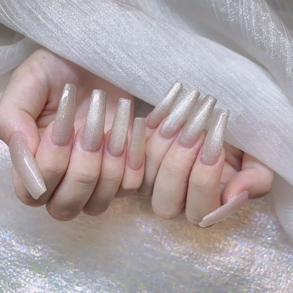 【練習モデル】チップ長さだし✨マグネットワンカラーネイル🎀ハンドケア付き💅の写真