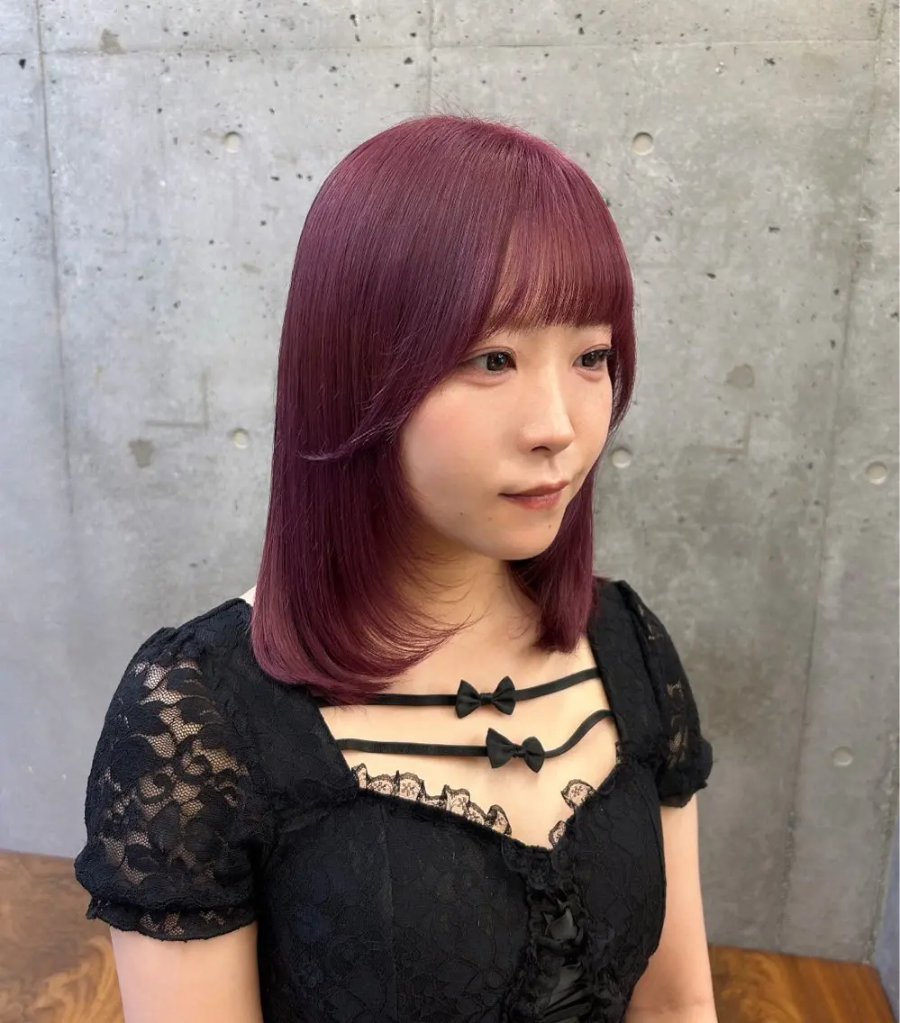 ミディアム カラー カット ヘアカラー トリートメント 🌷ラベンダーピンク 顔まわり🌷ねいろのヘアスタイル