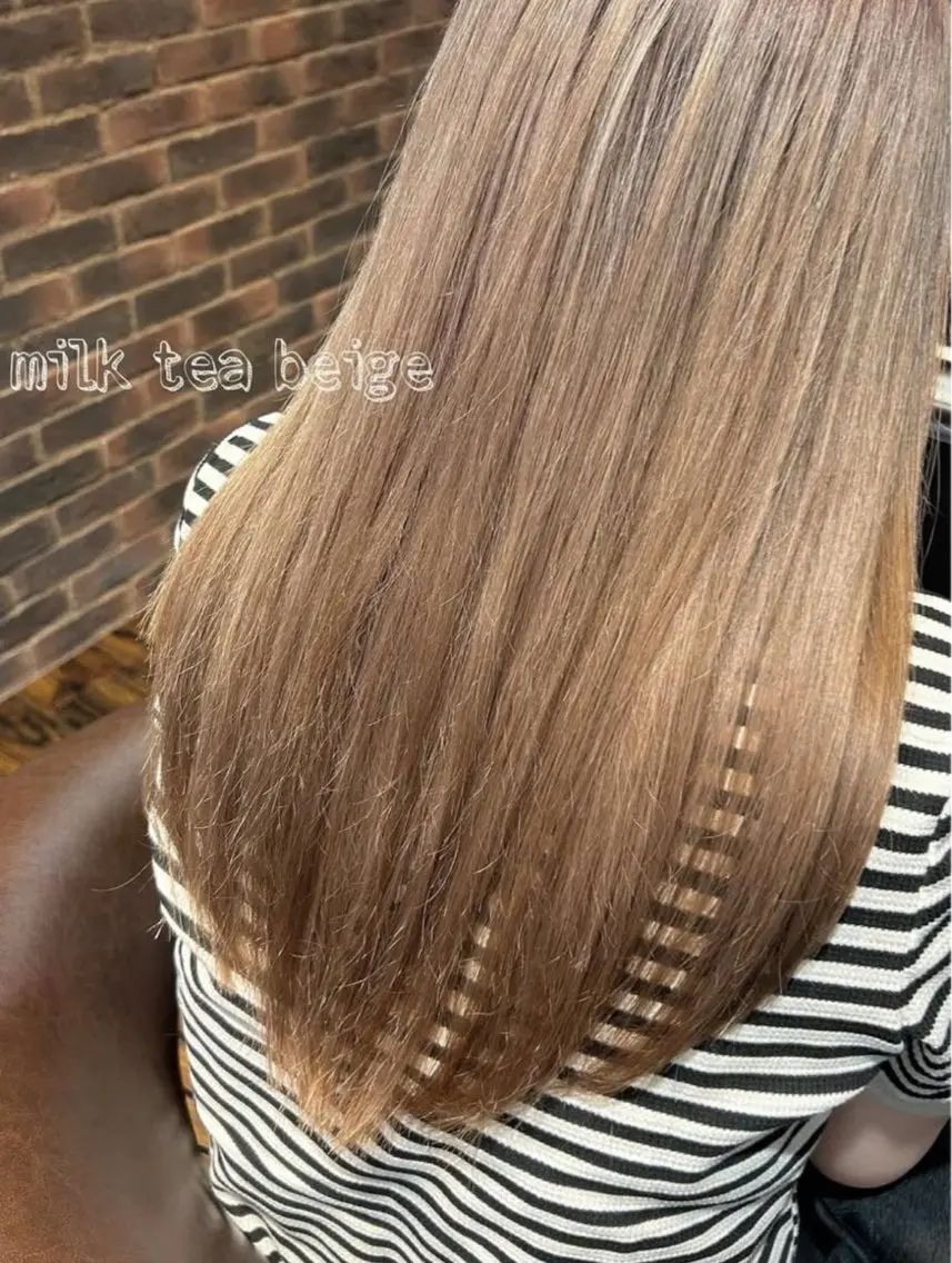 ロング カラー ヘアアレンジ ヘアカラー トリートメント Rina🌷 ダメージレスカラーのヘアスタイル