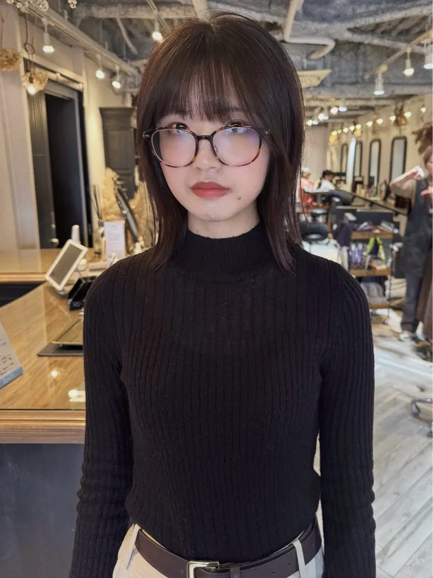ミディアム カラー ボブ 顔周りカット 伸ばしかけ カット ヘアカラー スギヤマ ショウゴのヘアスタイル