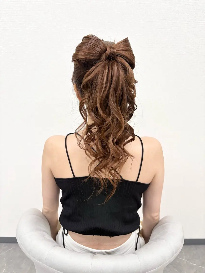 ヘアアレンジ ポニーテール 結婚式・ブライダル ヘアセット ヘアサロン ミカヅキのヘアスタイル