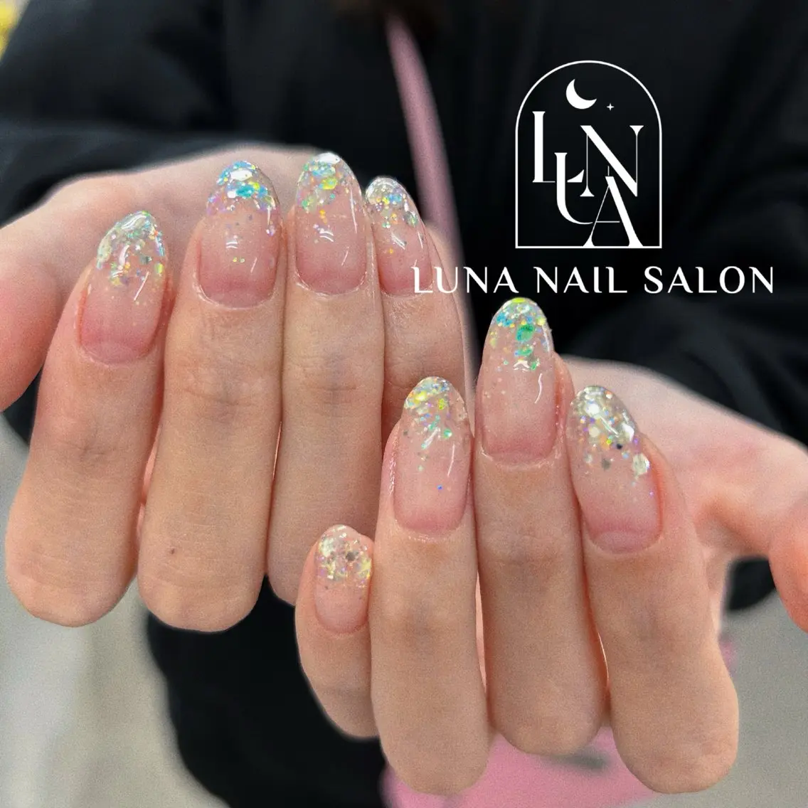 ネイル アートネイル フレンチネイル ジェルネイル ガラスフレンチ 韓国ネイル ハンドネイル ハンドケア LUNA Nail salon💕のネイルデザイン