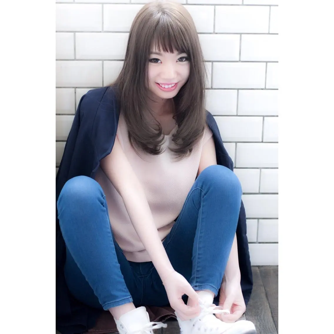 ミディアム EIGHT plum TOKIOリミテッドのヘアスタイル