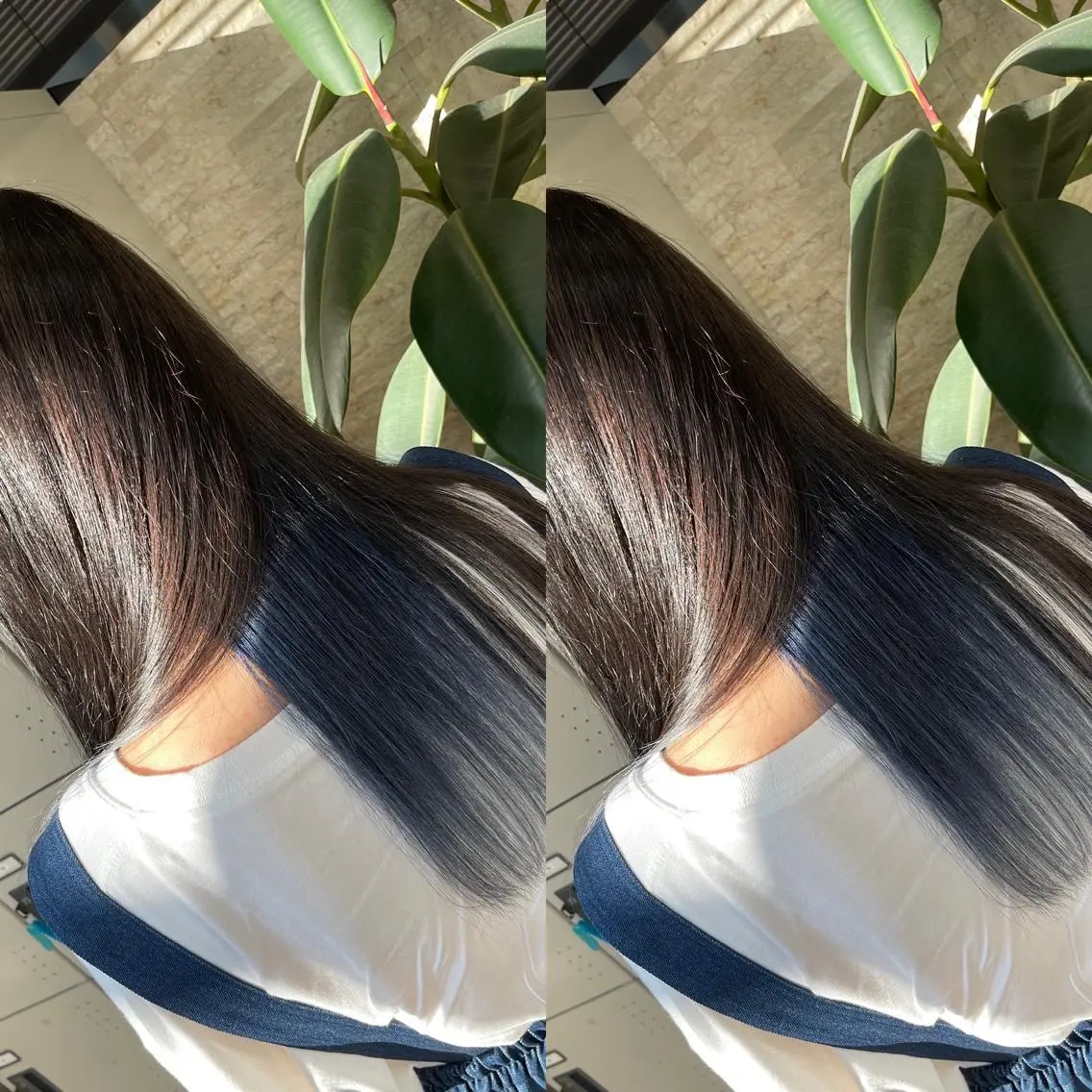セミロング カット ヘアカラー Y Uのヘアスタイル