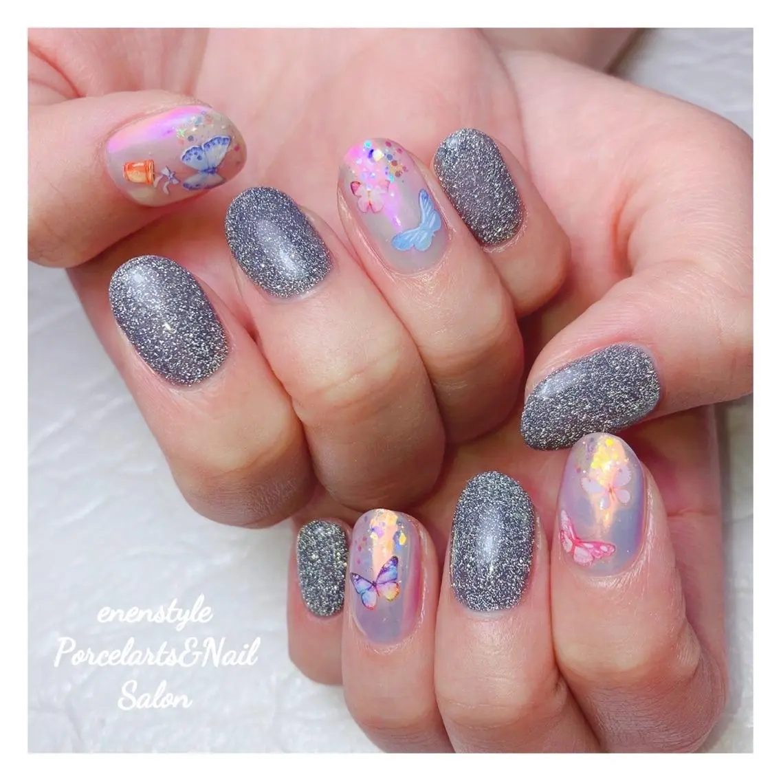 ミディアム ネイル 🐾enen style 🐾のネイルデザイン