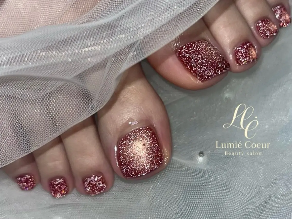 ネイル フラッシュネイル フラッシュマグ フットネイル LumiéCoeur Nanaeのネイルデザイン