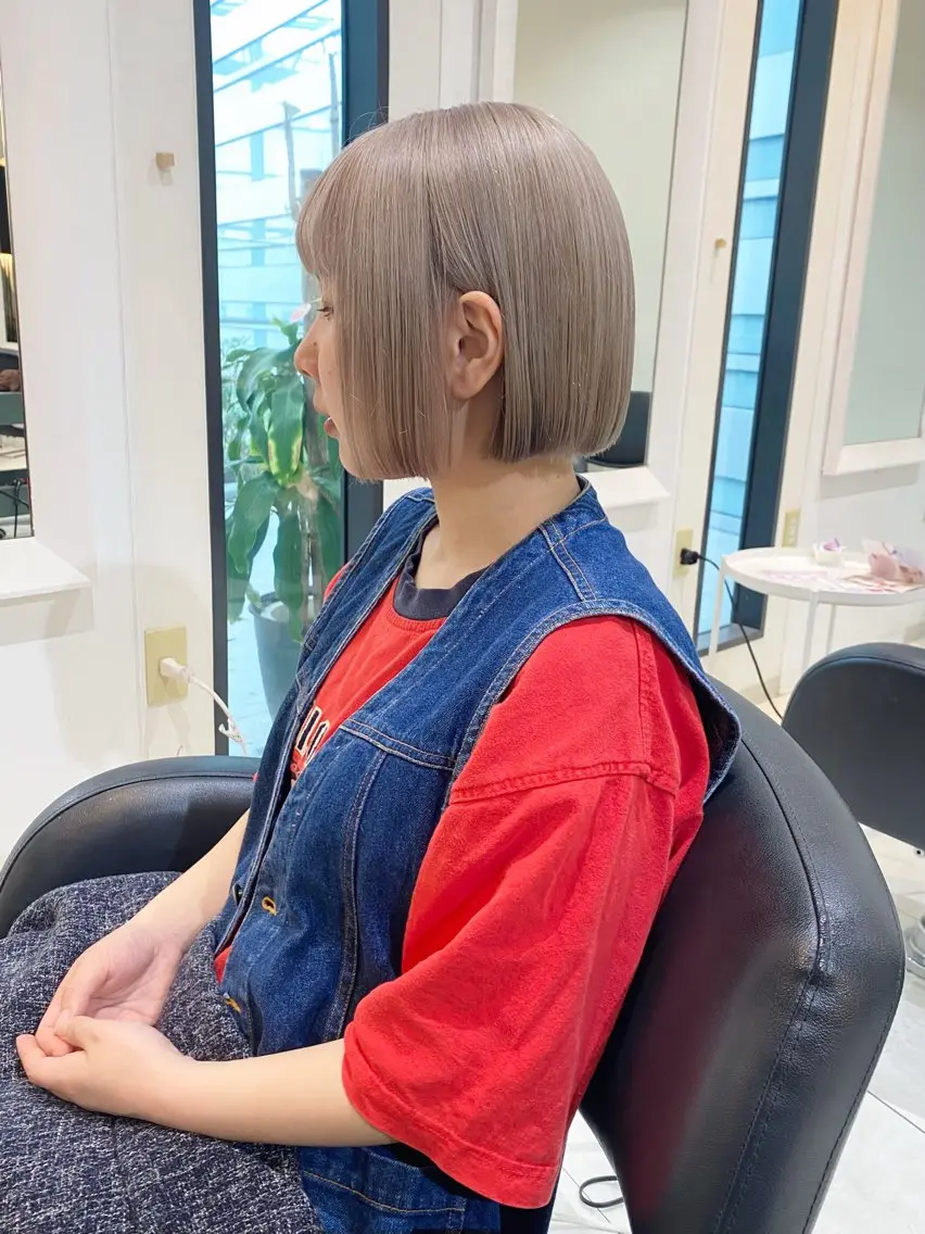 ショート カラー ハイトーンカラー ボブ カット トリートメント mai / linoah˚✧のヘアスタイル