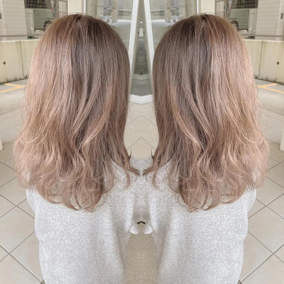 ミディアム カラー ハイライトカラー ハイライト grand juteのヘアスタイル