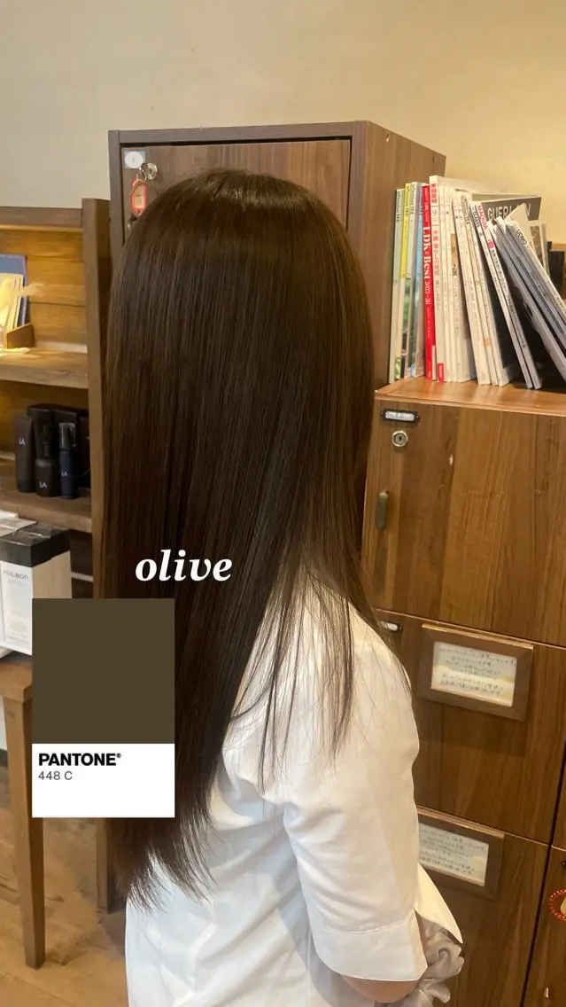 ロング カラー グレージュ オリーブグレージュ オリーブグレー ヘアカラー 中竹 結莉の眉毛・アイブロウイメージ