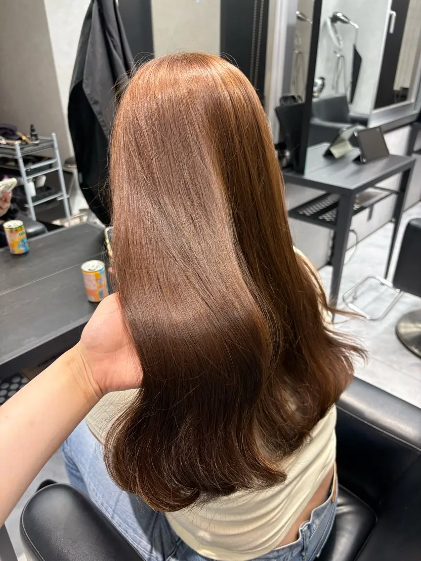 ロング カラー ブリーチ ダブルカラー ブリーチなしカラー 松岡 沙弥のヘアスタイル